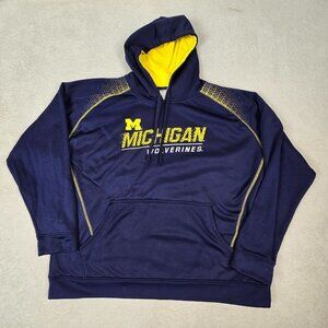 University of Michigan Hoodie Mens 2XL Blue Maize Yellow Sweatshirt Wolverine